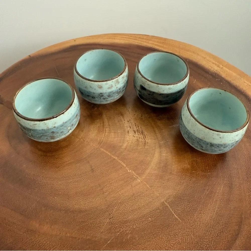 Vintage Sake Cups Shikino Utsuwa Handmade Ceramic Set 4